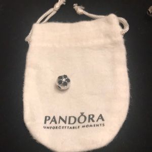 PANDORA Mystic Floral CZ Black Enamel Clip